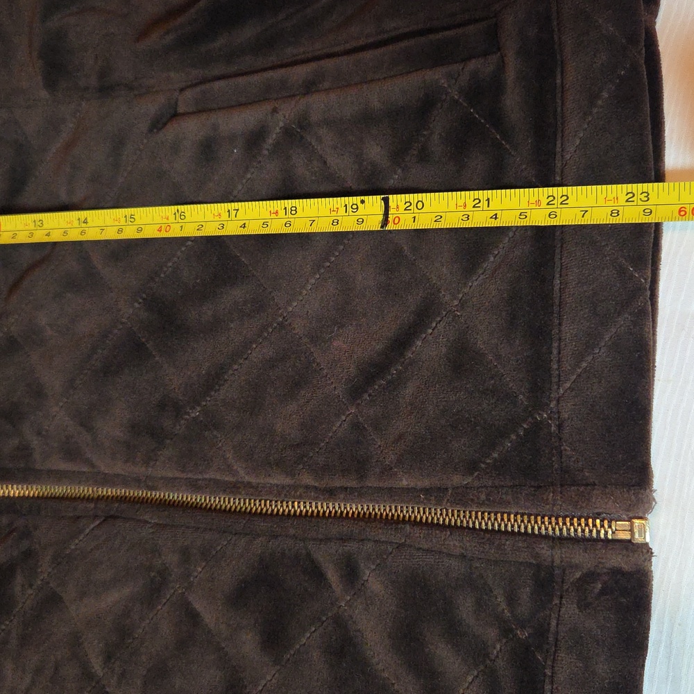 LAUREN Ralph Lauren Brown Quilted Bomber Jacket Velvet,SIZE M - Picture 9 of 10